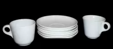 Plain | Old Hall Earthenware Co. Ltd. | Handled Cup and Saucer | Item | 001