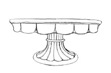 Plain | Unspecified | Scalloped Cake Stand | ItemDrw | 001