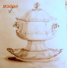 Prize Bloom_T. J. & J. Mayer_Sauce or Soup Tureen Base, Lid, and Underplate_KewItem_001