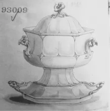 Prize Bloom_T. J. & J. Mayer_Sauce or Soup Tureen Base, Lid, and Underplate_KewItem_002