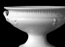 Ribbed Raspberry | J. & G. Meakin | Compote on Tall Pedestal | Embossing | 002