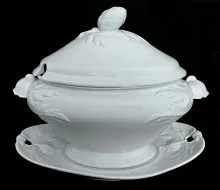 Sevres Shape | John Edwards | Sauce or Soup Tureen Base, Lid, and Underplate | Item | 005