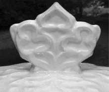 Square Flower | James Edwards | Sauce or Soup Tureen Base and Lid | Finial | 003