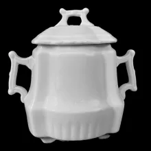 Square Ridged | Johnson Bros. (Late Pankhurst & Co.) | Sugar Bowl with Lid | Item | 001