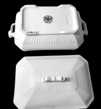 Square Ridged | Wood & Son(s) | Vegetable Tureen Base and Lid | Embossing | 003