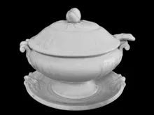 St. Louis Shape | John Edwards | Sauce or Soup Tureen Base, Lid, Underplate, and Ladle | Item | 005