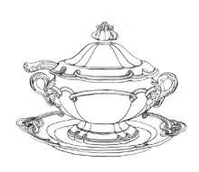 Stafford Shape | Unspecified | Sauce or Soup Tureen Base, Lid, Underplate, and Ladle | ItemDrw | 001