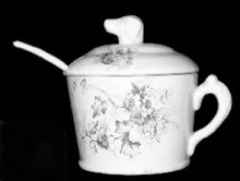 Unknown Tableware | Homer Laughlin China Co. | Mustard Pot Base and Lid | DecItem | 001