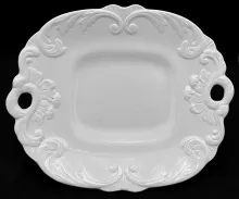 Unknown Tableware | Jacob Furnival | Cake or Cookie Plate with Pedestal Foot | Embossing | 002
