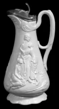 Unknown Tableware | Samuel Alcock & Co. | Syrup Pitcher with Metal Lid | Item | 001