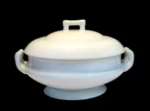 Victor Shape | Homer Laughlin China Co. | Vegetable Tureen Base and Lid | Item | 002