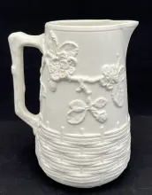 Wicker and Apple Blossom_George Jones & Co._High Relief Pitcher_Item_006